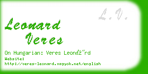 leonard veres business card